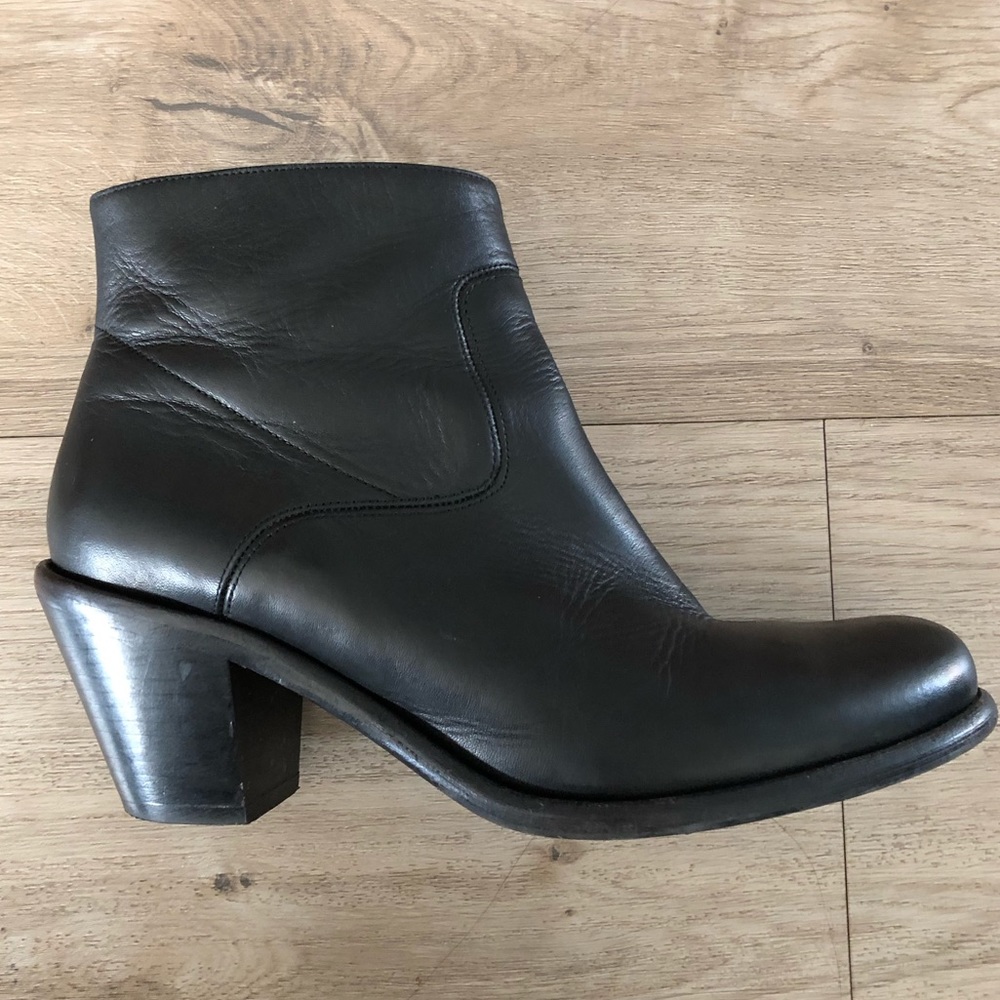 All Saints Hessian Low Leather Ankle Boot Black